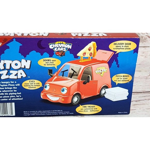 Vintage 2005 Chevron Cars Payton Pizza - Techron Stickers Inside Toy Car - Picture 12 of 16